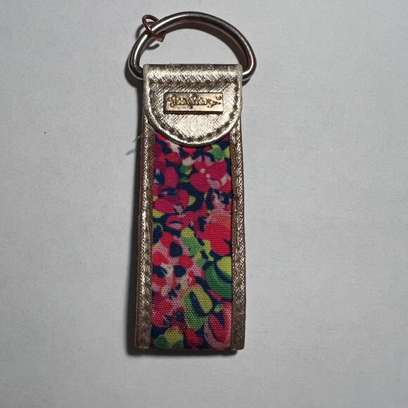 Lilly Pulitzer Accessories - Lilly Pulitzer Wild Confetti Key Fob Ring Gold Pink Multi Color Metallic